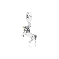 Unicorno ciondolo unico di fascino unico perline grande foro moda donna gioielli stile europeo per la collana del braccialetto fai da te Panza006-121