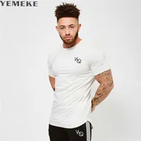 Yemeke Männer T-shirt Kurze Ärmel Weiß Grau Schwarzer Unterhemd Männliche solide Baumwolle Herren T-Shirt Sommer Jersey Marke Kleidung Homme