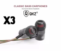 10st / mycket Original Qkz X3 In-Ear hörlurar Unikmotor Shape Supper Bass Auricules Headset med MIC för iPhone iPad Samsung MP3 MP4