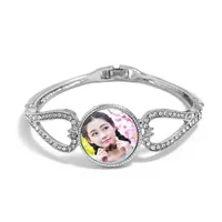 colorant bracelets bouton de sublimation pour les femmes bijoux bracelet de mode avec des consommables vierges de transfert à chaud 2 styles zircons