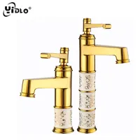 YiDLon New Deck mounted brass and ceramic faucet Bathroom Basin faucet Mixer Tap Gold Sink Bath Basin Sink CF2