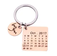 Personalización privada Anillos de llaves Personalizada Calendario Llavero Signature Mano estampada resaltado con corazón