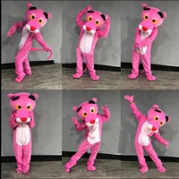 2018 Vendita diretta della fabbrica Pink Panther Mascot Costume adulto Leopard Fancy Carnival For School Anime halloween festa di compleanno di Natale