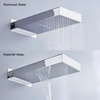 Becola två sätt vattenfall regn dusch huvud vägg monterad rostfritt stål duschkran br-9909