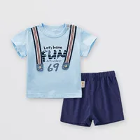 Лета 2018 года Детская одежда Детская одежда хлопок мода мужской детские брюки 1-3 лет мальчик из двух частей костюм