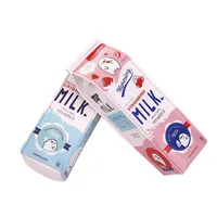 Süße Korea Kawaii Bleistiftkoffer Schulstiftkoffer Für Mädchen Jungen Leder Milch Pen Box Bleistiftkoffer Schreibwaren Tasche Schulbedarf
