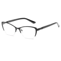 Mezza cornice da lettura occhiali da donna in metallo Occhiali da specchio ottico anti-fatica iperunaria da donna gatto occhio hd resina obiettivo prepresbyopico vetro lettura