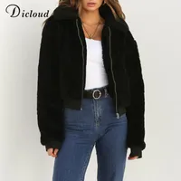 Dicloud winter teddy basic jacket sherpa parka women autumn 2018 warm long sleeve bomber jacket puffer faux fur coat casual