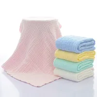 Newborn 100% Cotton Hold Wraps Infant Muslin Blankets Baby 6 Layers Gauze Bath Towel Swaddle Receiving Blankets 105cm*105cm