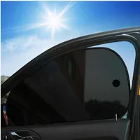 2 stks auto zonnescherm kant raam gordijn achterste / achterkant zonneblok knippert zwart cover zuigbeker auto's accessoires absorber