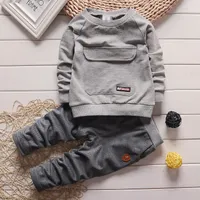 Niño Niños Bebés Ropa para niños Camiseta de manga larga + Pantalones Traje de algodón Conjuntos de ropa para bebés Ropa para niños