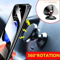 Universal 360 graders roterande magnetisk biltelefonhållare Aluminiumlegeringsluft Ventilbil Mount Mobiltelefonhållare för iPhone Android Smartphones