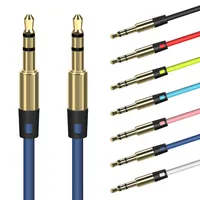Цветная металлическая головка металла 3,5 мм Медь Core Core Audio Cable 3,5 мм мужчина для мужчины AUX аудио кабель для MP3-телевизора Телефон дешевый 700 шт. / Лот