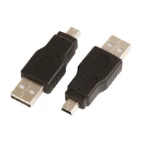 100pcs / lot 높은 품질 블랙 USB A B 5pin USB 케이블 어댑터 MP3 MP4 전화 미니 5 핀 어댑터