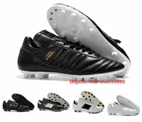 2021 Soccer Shoes Mens Copa Mundial Leather FG Rabatt Cleats World Cup Football Boots Storlek 39-45 Black White Orange Botines Futbol