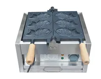 110V / 220V Elektrik 3 adet Taiyaki yapıcı makinesi Pişirme Ekipmanları Balık köftesi makinesi