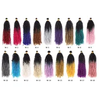 Freetress Crochet Braiding Hair Jerry Curly Spring Twist Crochet Braids Hairstyle Water Wave Ombre Bulk 14iNch 20Strands