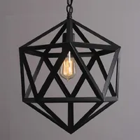 Geometric Shade Loft RH Industrial Warehouse Pendant Lights American Country Lamps Vintage Lighting for Home Decoration Black