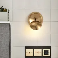 Modern Döner Yuvarlak LED Duvar Lambaları Oturma Odası Yatak Odası Başucu Işık Ayarlanabilir Koridor Merdiven Koridor Için Ayarlanabilir Altın Aplik Aydınlatma Armatürü Koridor