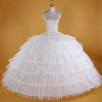 Stora vita Petticoats Super Puffy Ball Gown Slip Underskirt För Vuxen Bröllop Formell Klänning Helt Ny Stora 7 Hoops Lång bröllopstillbehör