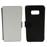 5 pcs para samsung s9 sublimação leather case preto em branco heat press pc + couro carteira capa para s8 s8 plus com titulares de cartão