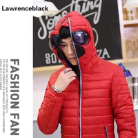 Man Vinter Jackor Hooded Zipper Parkas Slim Fitness Quilted Padded Cotton Coat Male Brand-Clothing Camera Invierno Hombres 633