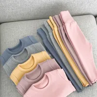Dziewczyny zagęszczone ubrania domowe z ciepłą flanela baby piżamy odzież zestawy koszulki spodnie dla dzieci odzieży 6M-3T