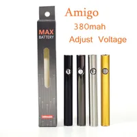 Amigo max Preheat Battery 510 кнопка отрегулировать напряжение Vape аккумулятор 380 мАч для картриджа бака испаритель ручка дешевые продажи