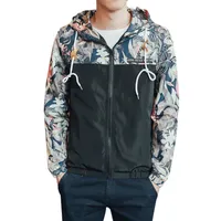 Осень цветочные бомбардировщик куртка с капюшоном мужчины хип-хоп Slim Fit цветы пилот бомбардировщик мужская куртка пальто Мужские куртки Casaco плюс размер 4XL