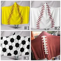 200 * 150 cm cobertor de beisebol futebol sherpa softball cobertor esportes tema com capuz cabo de futebol toalha de banho swadding gadgets ao ar livre gga780