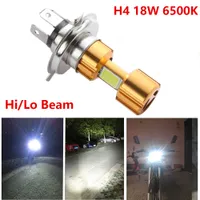H4 18W LED 3 COB DC 12V White Motorcycle Headlight Bulb 2000LM 6500K Hi/Lo Beam High Power Super Bright Light lamp