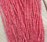 Promoção de vendas 2x4mm rosa facetada rondelle gemas contas 15 "4 pçs / lote