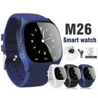 M26 Smartwatches بلوتوث ساعة ذكية للهاتف المحمول الروبوت مع شاشة LED مشغل موسيقى عداد الخطى لفون في حزمة البيع بالتجزئة