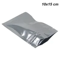 Prata 10x15 cm Reclosable folha de alumínio Mylar Food Preparation Equipment Mylar Foil Zipper Cheiro Proof Food Grade Storage Bag Pouch