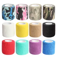 Självhäftande tejp Sammanhängande Wrap Bandages Camouflage Wrap Tape för att jaga stark elastisk stretch 12 färger