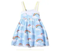 Dziewczęta Rainbow Ceste sukienka chmur niebo nadrukowane koronkowe krawędzi Suspird spódnica miękka oddychająca chłodna bawełniana tkanina letnie sukienki B1
