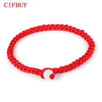 Cifbuy estilo simples clássico sorte chinês trançado cordas vermelhas corda corda pulseira presente barato preço jóias hs001