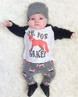 Dier vos pasgeboren pak peuter baby baby jongens kleding set fox print lange mouw tops + broek kinderen outfits