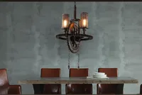 Hanglampen ijzeren zolderstijl waterleidingen Persoonlijkheid Industrieel Tweekoppig uitrusting Vintage Light Restaurant Bar Indoor Deco Lights