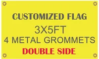 Großhandel Digitaldruck kundenspezifische Flagge Banner Flying Design Double Side 3x5 ft 100D Polyester Banner mit Metallösen
