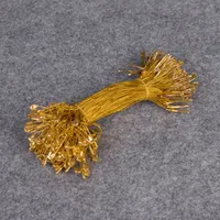 4 cali 1000 sztuk Nylon odzieży Zawiesić tag odzież sznurka Lina z pinem bezpieczeństwa (kolor złota)