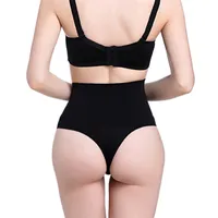Kvinnor Hög midja Trainer Tummy Slimming Control Waist Cincher Body Shaper Thong G-String Butt Lifter Seamless Panties