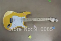Pro Special Sales Newest Very Beauty ST Vintage Metal Yellow Electric Guitar Maple Fingerboard Free Shipping