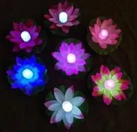 LED Lotus Lamp in Colorful Changed Floating Water Pool Wishing Light Lamps Lanterns for Party Decoration wishing lamp HHA9