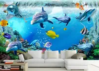 El mundo subacuático Wallpaper For Walls 3 D Sala de estar 3D Fondos estereoscópicos Telón de fondo de TV