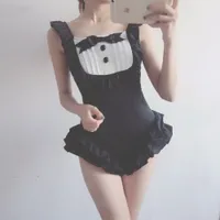 Japanska sukumizu baddräkt cosplay anime kawaii kattskola sexig bikini badkläder kvinnor flicka maid dress kostym med