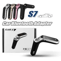 FM-sändare S7 Bluetooth Car Kit Handsfree FM Radio Adapter LED-bil Bluetooth Adapter Support TF-kort USB-flash-enhet AUX-ingång / utgång