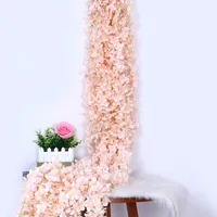 4pcs/lot Artificial Flower Wisteria Hydrangea Flower string Flowers wall Wedding Decoration For Wall background wedding