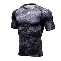 Nuevo traje de deporte de gimnasio apretado Traje de secado rápido blusa de tanque Camisetas de fútbol de tenis Camisetas cortas de hombre de Rashgard