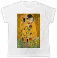 GUSTAV KLIMT 유명 예술 작품 KISSING IDEAL GIFT FLOWER 유니섹스 남성 티셔츠 남성 브랜드 프린트 100 % 코튼 티셔츠
